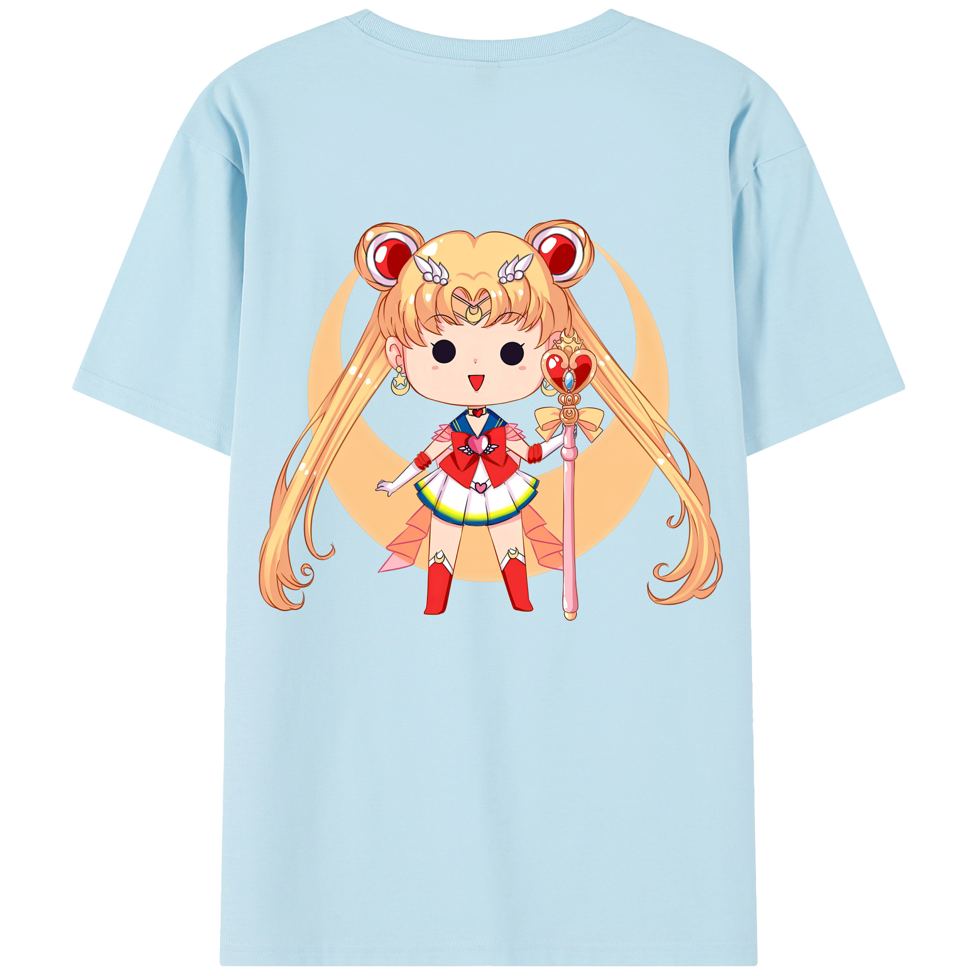 （画像用） 美少女戦士セーラームーン 月野 うさぎ つきの うさぎ Sailor Moon Tsukino Usagi 綿100％半袖Tシャツ（背面プリント）